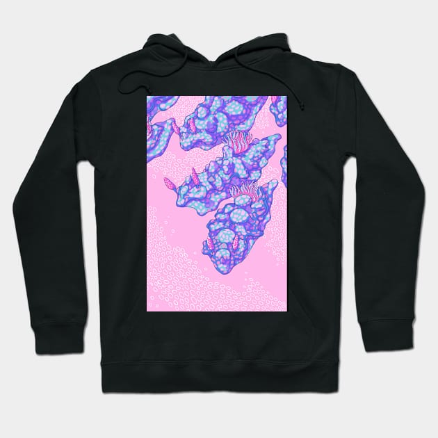 Ceratoma Sinuata Pink and Blue Hoodie by yodelbat